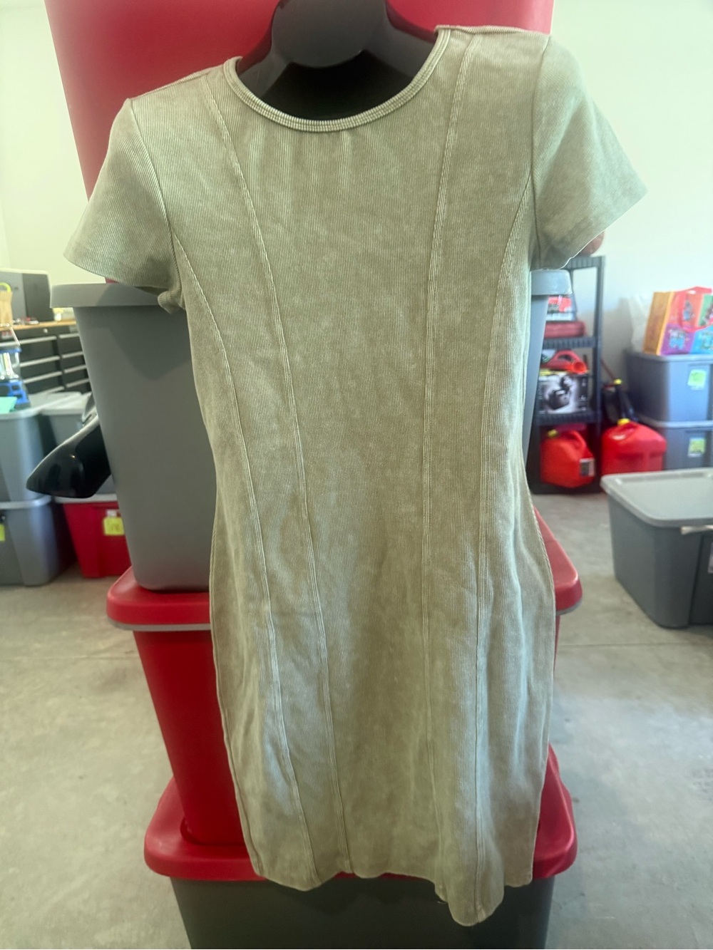 Women's Short-Sleeve Green Shift Dress mp25
